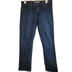 Tommy Hilfiger mens denim straight leg dark wash 100% cotton blue jeans 33x32